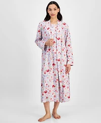 Charter Club Women's Cotton Floral Long Robe