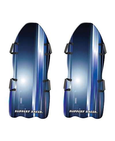 Slippery Racer Downhill Falcon Kids Foam Toboggan Snow Sled, Midnight (2 Pack