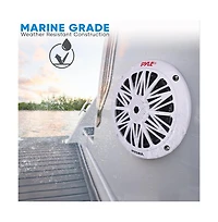 Pyle 6.5" Marine Component Speakers, 2-Way, Waterproof, 200 Watt, White