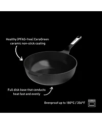 BergHOFF Leo Phantom Nonstick Ceramic 12" Wok Pan 5.3qt., Recycled
