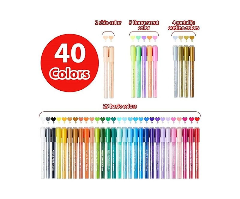 Ohuhu 40ct Diy Acrylic Marker Pens Y30-80600-22