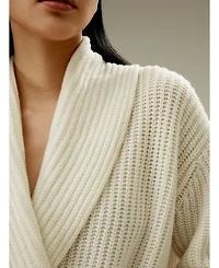 Lilysilk Women's Shawl Collar Drop Shoulder Knit Cardigan