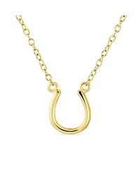 Bling Jewelry Minimalist Horseshoe Pendant Necklace Gold and Silver - Equestrian Good Luck Charm