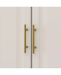 Famapy White 6-Door Big Wardrobe Armoires with Hanging Rod, 4-Drawers