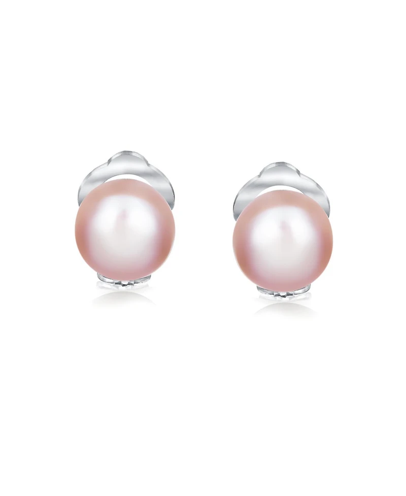 Bling Jewelry Button Style Freshwater Cultured Pearl Clip On Ball Stud Earrings Sterling Silver Non Pierced Ears