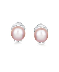Bling Jewelry Button Style Freshwater Cultured Pearl Clip On Ball Stud Earrings Sterling Silver Non Pierced Ears