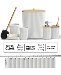 Clara Clark 27 Piece Complete Bathroom, Vanity & Shower Accessories Set - Grey