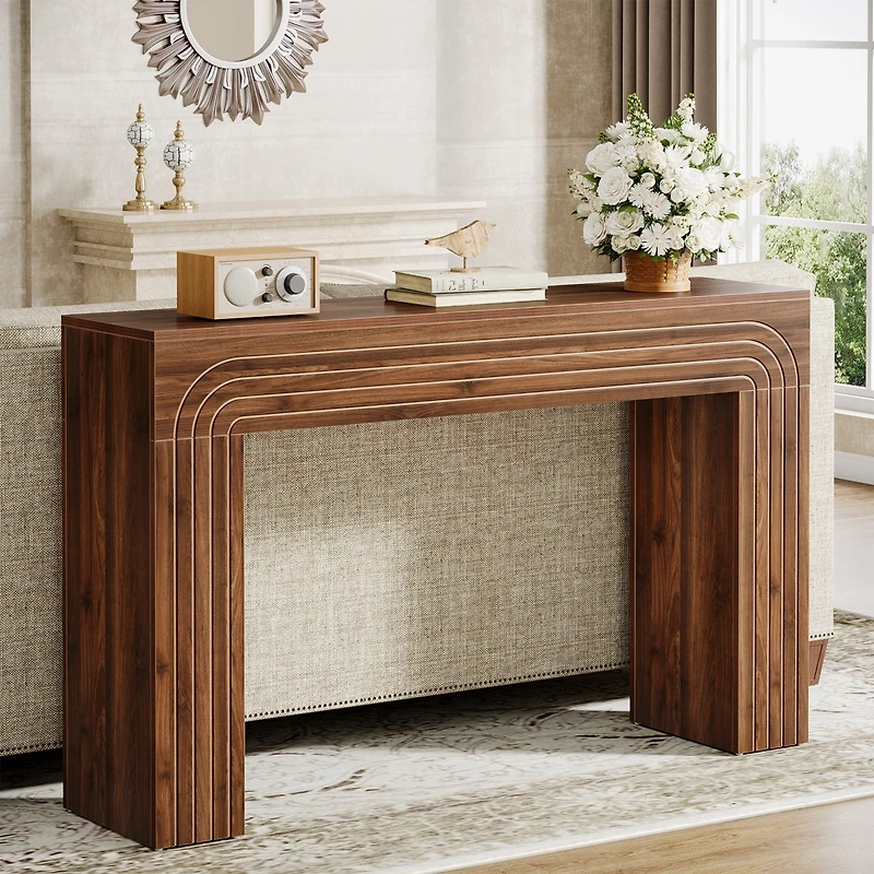 Tribesigns 55-Inch Farmhouse Console Table, Wood Sofa Table Behind The Couch, Modern Entryway Table Accent Table for Living Room, Hallway, Foyer