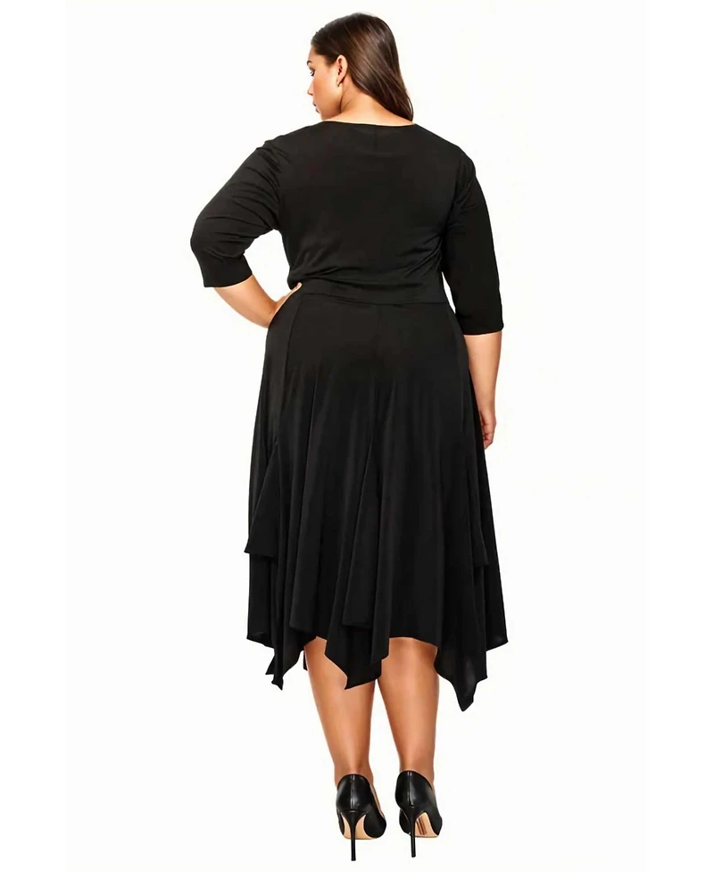 L I V D Plus Shay Handkerchief Hem Dress