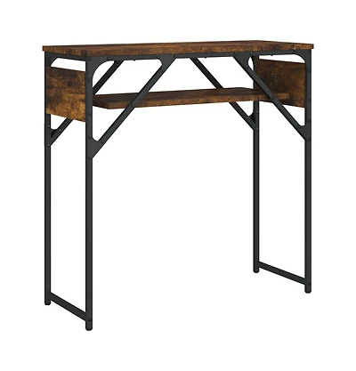 vidaXL Console Table with Shelf Smoked Oak 29.5"x11.8"x29.5" Engineered Wood