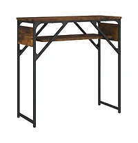 vidaXL Console Table with Shelf Smoked Oak 29.5"x11.8"x29.5" Engineered Wood