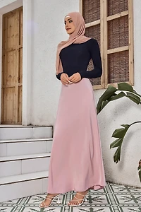 Urban Modesty Women's Brown Satin Skirt