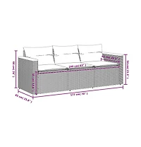 vidaXL Patio Sofa with Cushions -Seater Beige Poly Rattan