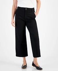 Style & Co Petite High-Rise Wide-Leg Cropped Jeans, Exclusively at Macy's
