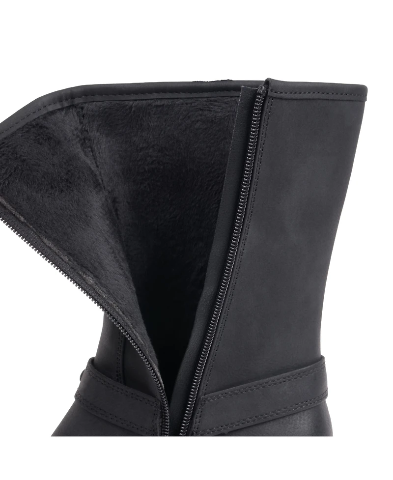 Gc Shoes Women's Knox Buckle Lug Sole Block Heel Mid Calf Boots