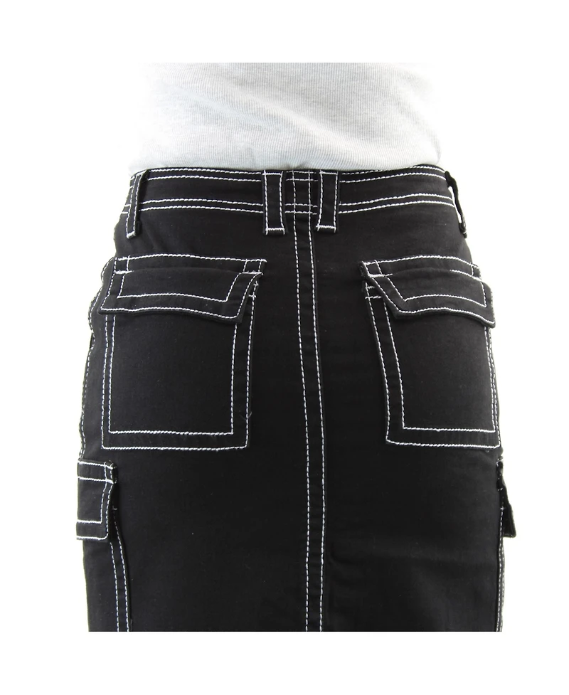 Indigo Poppy Women's Black Cargo Skirt