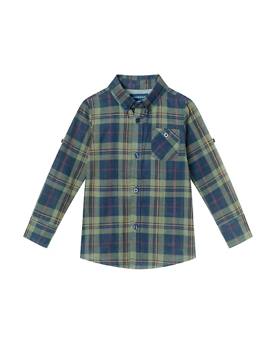 Andy & Evan Toddler Boys Toddler/Child Plaid Twofer Buttondown Shirt