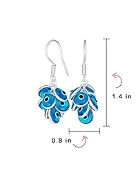 Bling Jewelry Spiritual Protection Round Multi Color Multiple Cluster Evil Eye Charms Dangle Earrings For Women Glass .925 Sterling Silver Made Tur
