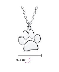 Bling Jewelry Animal Dog Cat Paw Print Pendant Necklace & Stud Earrings Set Sterling Silver