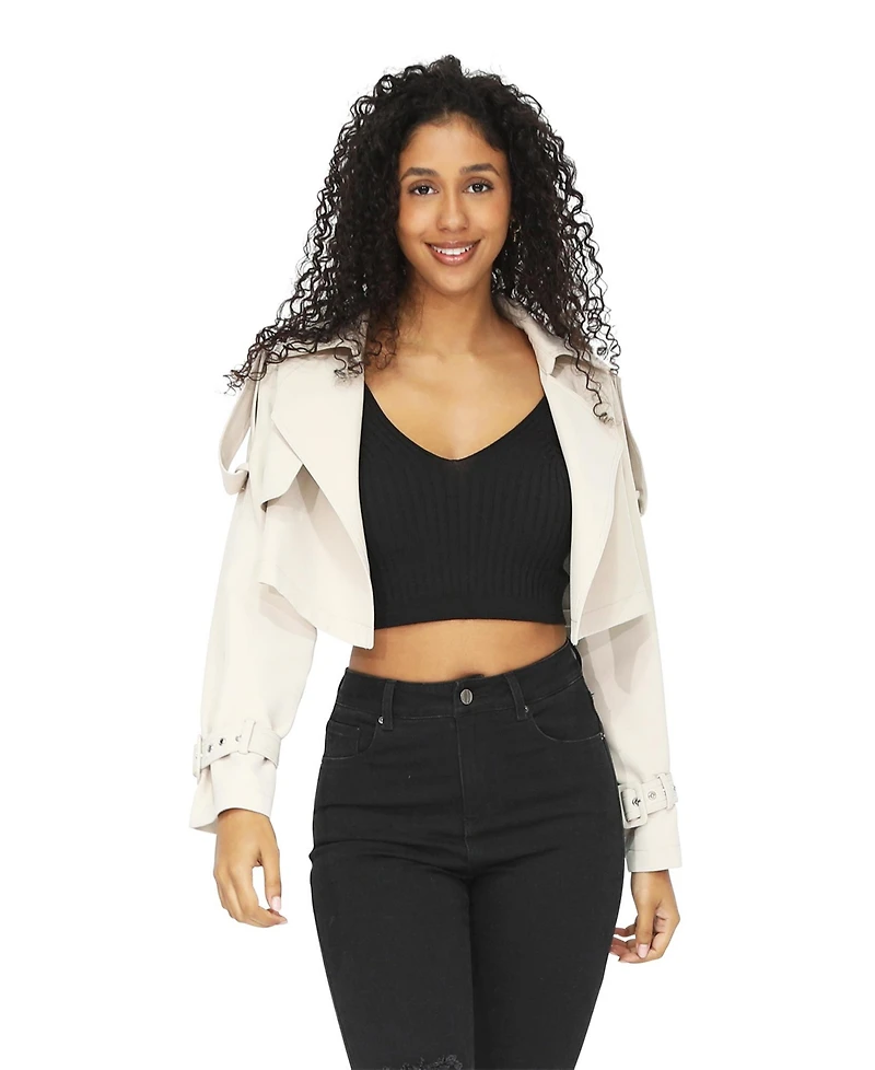 Belle & Bloom Women's Manhattan Cropped Trench