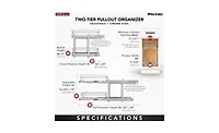 Rev-a-Shelf Kitchen Cabinet Pullout Shelf Organizer, 12 x 18 In, 5WB2-1218CR-1
