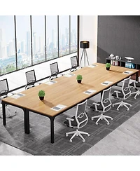 Tribesigns 78.74-Inch Conference Table Set of 2, 13FT Room Table, Large Rectangle Meeting Seminar for 8-10 Person,Long Business T