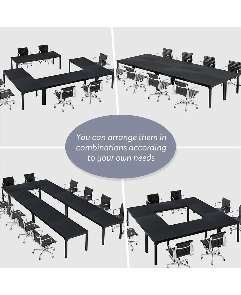 Tribesigns 78.74-Inch Conference Table Set of 4, 13FT Room Table, Large Rectangle Meeting Seminar for 12-16 Person, Long Business