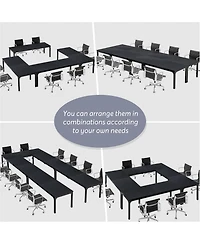 Tribesigns 78.74-Inch Conference Table Set of 4, 13FT Room Table, Large Rectangle Meeting Seminar for 12-16 Person, Long Business