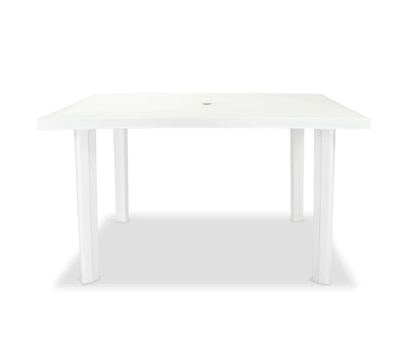 vidaXL Patio Table White 49.6"x29.9"x28.3" Plastic