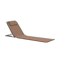 vidaXL Folding Beach Mats 2 pcs Steel and Fabric Brown
