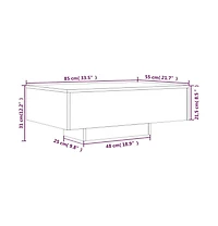vidaXL Coffee Table with Led Lights Black 33.5"x21.7"x12.2"