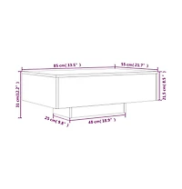 vidaXL Coffee Table with Led Lights Brown Oak 33.5"x21.7"x12.2"
