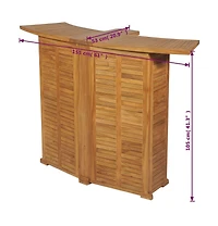 vidaXL Folding Bar Table 61"x20.9"x41.3" Solid Teak Wood