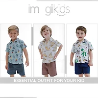Disney Toddler Boys Polo Shirt and Twill Shorts Outfit Set to (2T - 10-12)