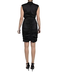 julia jordan Women's Sleeveless High-Neck Pleated Dress