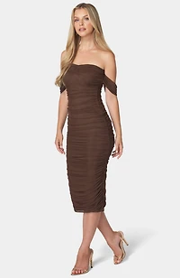 Bebe Women's Ruched Midi Dress