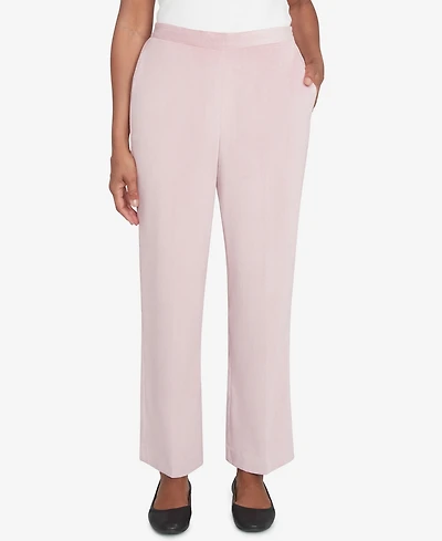 Alfred Dunner Women's Telluride Corduroy Elastic Waist Short Length Pleated Pants