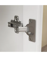 Homsee White Storage Cabinet with Metal Legs, Shelves And Drawers