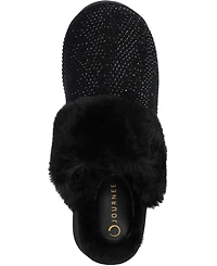 Journee Collection Women's Emmber Rhinestone Platform Slippers