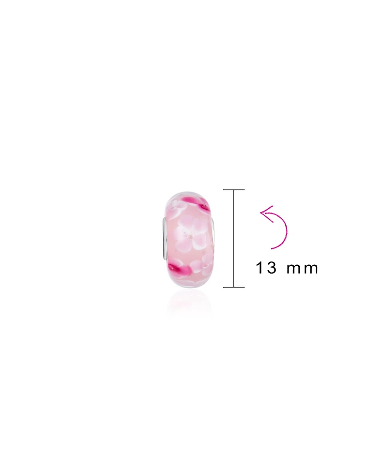 Bling Jewelry Mixed Set Of Bundle .925 Sterling Silver Core Translucent Shades Of Red Rose Pink Murano Glass Swirl Flower Charm Bead Spacer Fits Europ