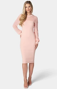 Bebe Women's Pearl Mesh Sweater Dress