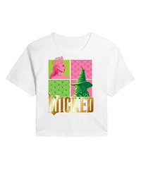 Hybrid Apparel Juniors Trendy Wicked Elphaba Glinda Graphic Cropped T-Shirt