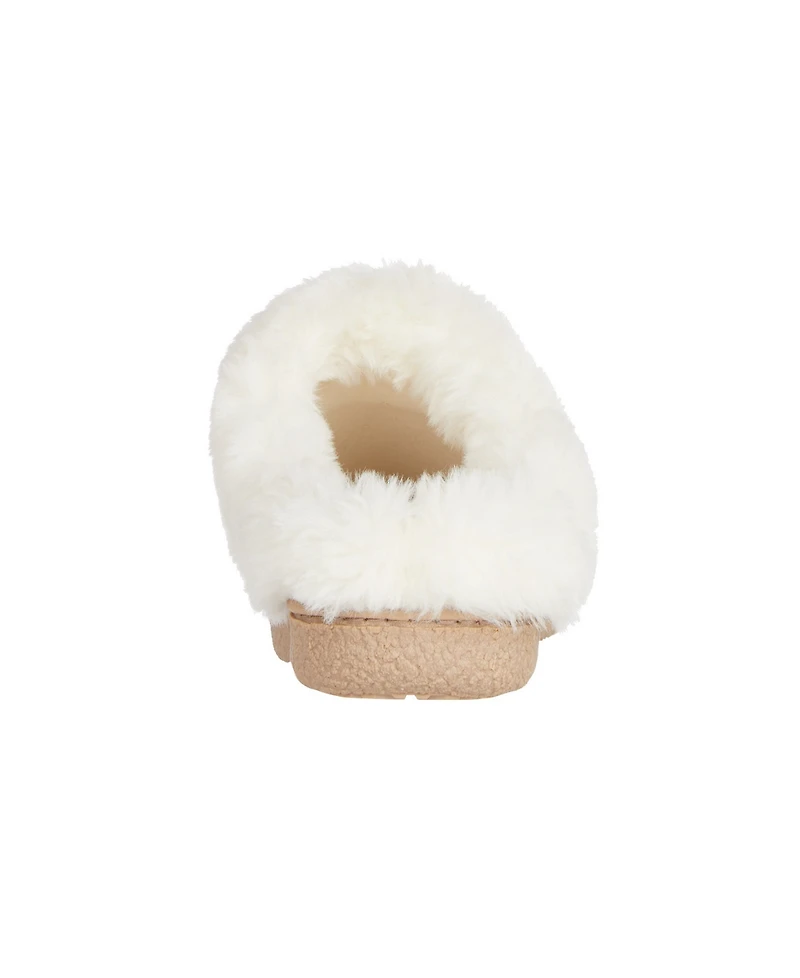 Isotoner Signature Women's Clara Faux-Fur-Trim Clog Slippers