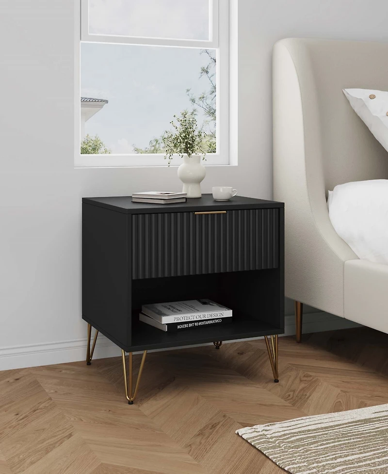 Manhattan Comfort Dumbo -Drawer Modern Nightstand