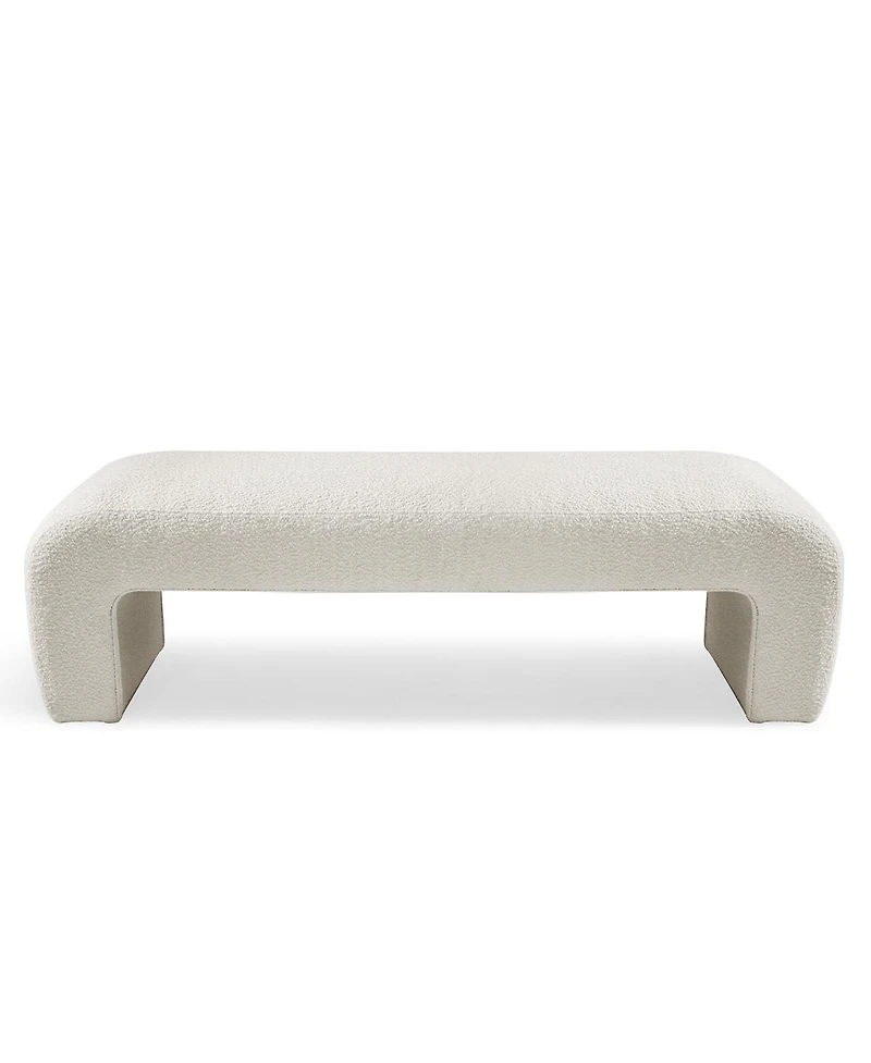 60" Boucle Look Large Bedroom Waterfall Upholstered Bench-Maison