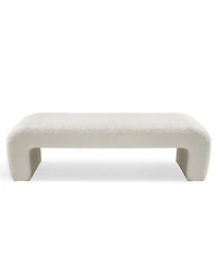 60" Boucle Look Large Bedroom Waterfall Upholstered Bench-Maison