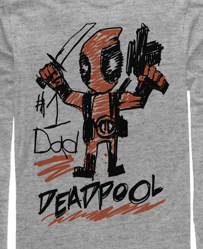 Fifth Sun Men's Deadpool Dad Long Sleeve T-Shirt