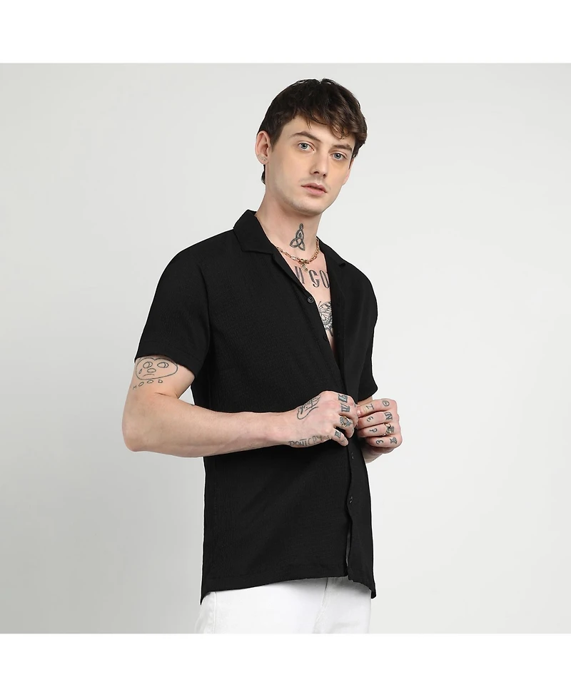 Men's Onyx Black Creased Shirt