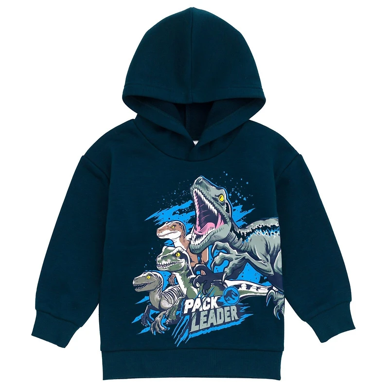 Jurassic World Boys Dinosaur Jurassic Park T-Rex Fleece Pullover Hoodie and Pants Outfit Set to