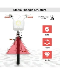 Sugift 18 Inch Kids Adjustable Bike with Training Wheels